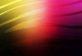 Poster - dark pink, yellow vector texture with curved lines.