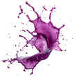 © JR-50 - Dynamic splash of vibrant purple liquid caught mid-air, showcasing fluid motion and energetic color burst on black background.