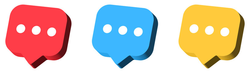 Leinwandbilder - 3d chat icon speech bubble symbol Chat message icons - talk message Bubble chat speech text box icon , social media communication background concept. vector illustration