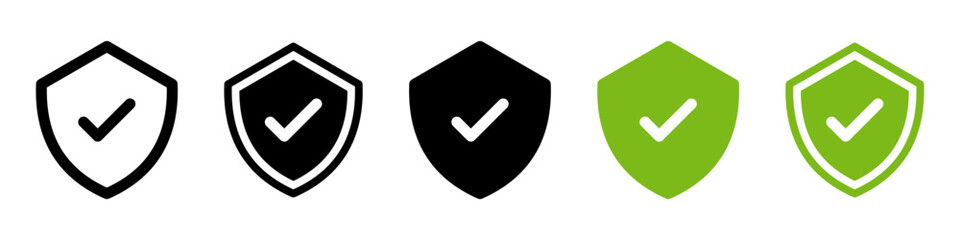 Leinwandbilder - Shield check mark icon or security shield protection icon with tick symbol