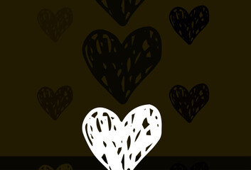 Wall Mural - light yellow vector backdrop with sweet hearts.