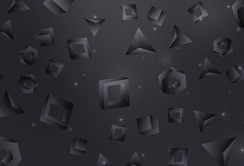 Wall Mural - Light Gray vector background with triangles, cubes.