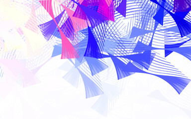 Wall Mural - light pink, blue vector texture with triangular style.