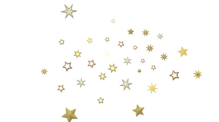 Wall Mural - Gilded Wonder: Explore the Magic of a 3D Gold Stars Rain