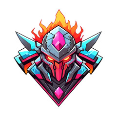 Sticker - A warrior with a helmet and a sword