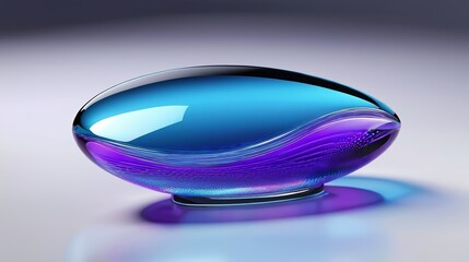 Canvas Print - Blue Glass Bowl on Table