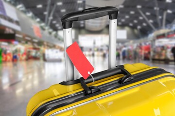 Sticker - Travel suitcases in airport hall waiting for vacation