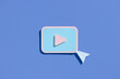 © Marc Tran/Stocksy - Play button icon in trendy flat style isolated on purple background