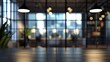 © willian - A blurred image of the office with employees in the background, image for presentation and place for writing.