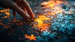© Arti - Puzzle, a jigsaw puzzle being assembled, focused lighting