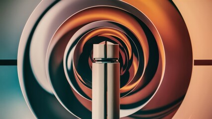 Poster - A close up of a metal object in front of an abstract background, AI