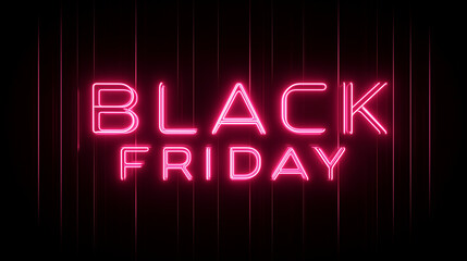 Neon pink sign Black friday women black background