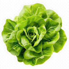 Wall Mural - Head of butterhead lettuce isolated on a transparent background