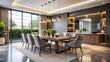 © lapeepon - Sleek and stylish modern dining room interior showcasing contemporary elegance and functionality, modern, dining room