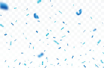Wall Mural - blue confetti background isolated on transparent background