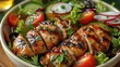 © visoot - Grilled chicken with vegetables salad. Generative AI.