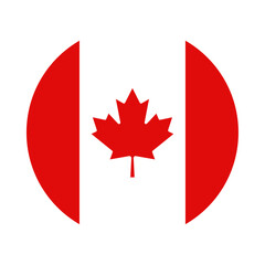 Wall Mural - Round Canada flag icon