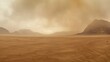 © Drew - Dry desert expanse with mountains and dusty sky view