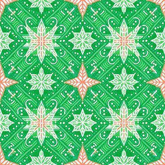 Wall Mural - Seamless pattern of geometric color pattern for background. Chritmas concept