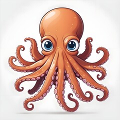 Wall Mural - Cartoon Octopus illustration vector