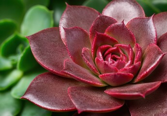 Canvas Print - Vibrant red succulent plant close-up