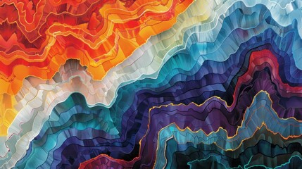 Wall Mural - abstract art with vibrant colors and organic shapes.