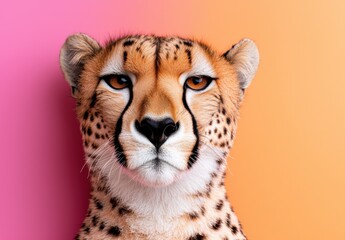 Canvas Print - Close-up portrait of a captivating cheetah