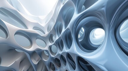 Wall Mural - Abstract 3D rendered background with organic shapes and smooth surface.