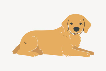 Sticker - cute golden retriever dog illustration vector