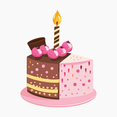 Poster - birthday cake illustration vector