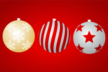 Wall Mural - christmas balls collection vector free