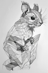 Sticker - Geometric illustration of a squirrel.