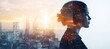 © kinara art design - Woman silhouette cityscape double exposure.