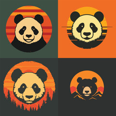 Wall Mural - Panda logo design vector illustration