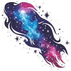 Canvas Print - Abstract swirling galaxy with stars.