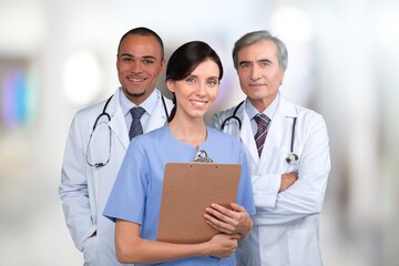 Wall Mural - Team of doctor teamwork working at a hospital.