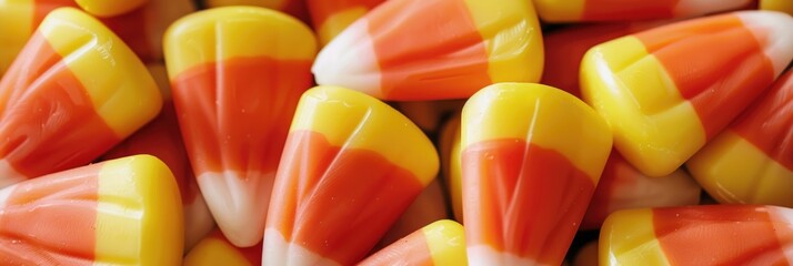 Sticker - Halloween Safety Tips with Festive Orange and Yellow Candy Corn