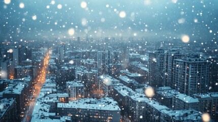 Sticker - Snowy Cityscape