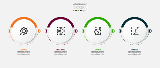 Wall Mural - Timeline chart business infographic template.
