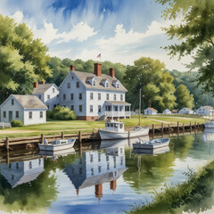 Poster - The Connecticut River Museum in Essex, Connecticut. Capture the maritime charm and historical significance of this museum located along the scenic Connecticut River.