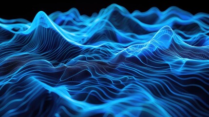 Wall Mural - Glowing wave patterns creating a sense of motion