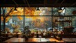 © dinny - Cozy Cafe with a View of Autumn Leaves