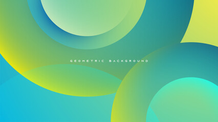 Sticker - Abstract geometric background gradient circles shape composition design vector