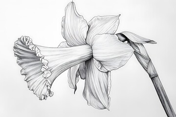 Wall Mural - hand drawn sketch of a tulip