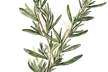 Wall Mural - rosemary isolated on white