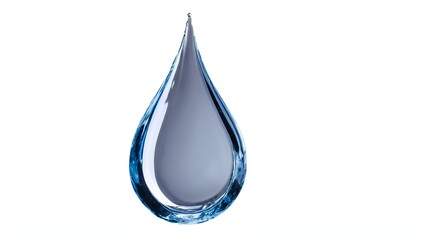 Wall Mural - Natural water drop isolated on white background. Clipping path.