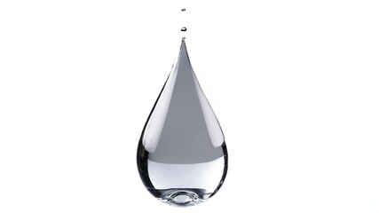 Wall Mural - Natural water drop isolated on white background. Clipping path.