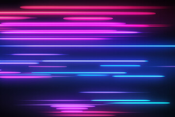 Wall Mural - blue and pink neon lights streaking across a dark background for modern abstract design