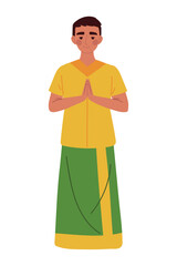 Sticker - man in namaste gesture of hands