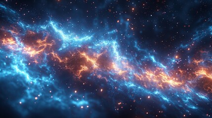 Wall Mural - abstract space background with glowing plasma